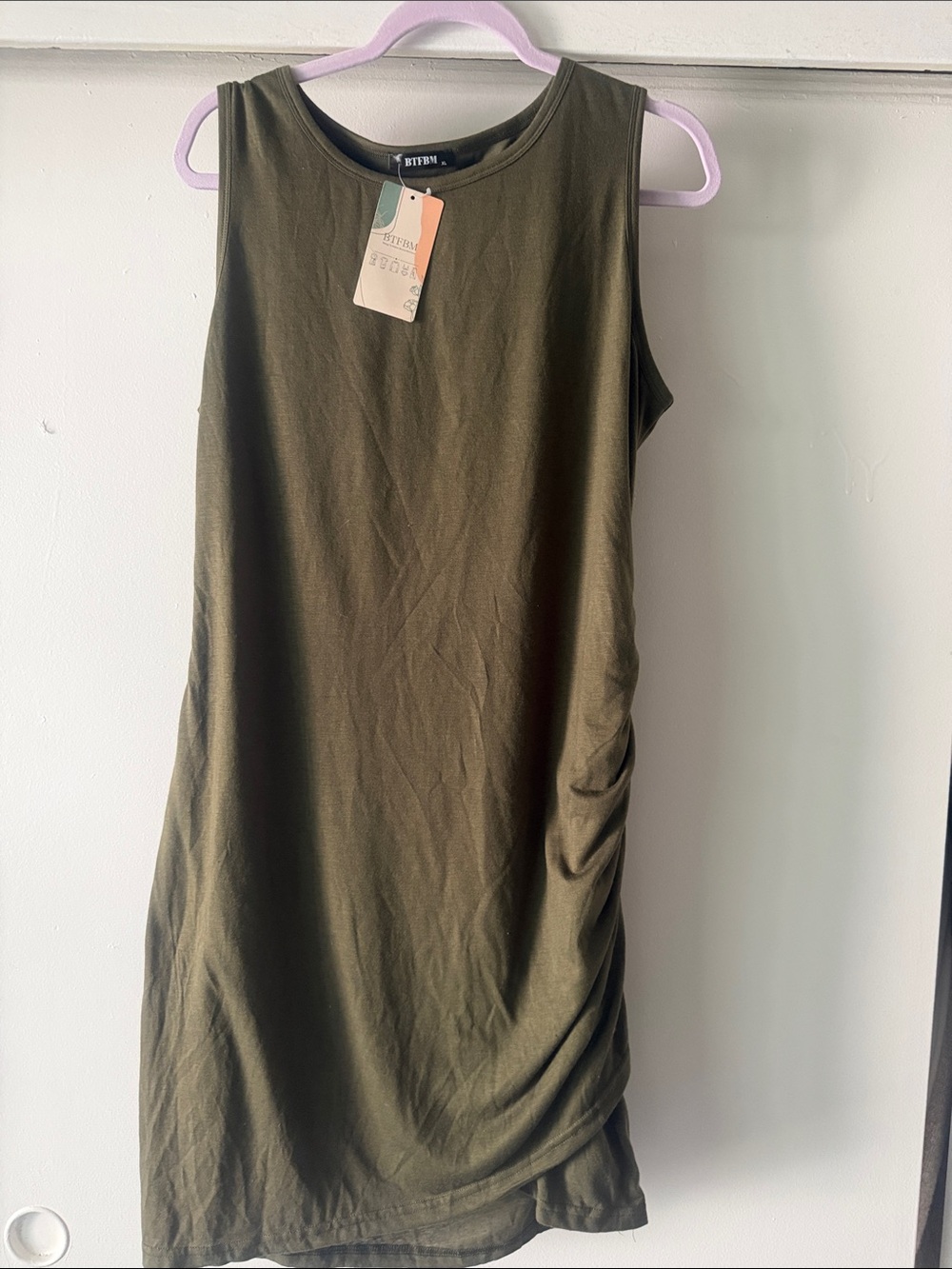Sleeveless Olive Green Tank Dress by Byer California